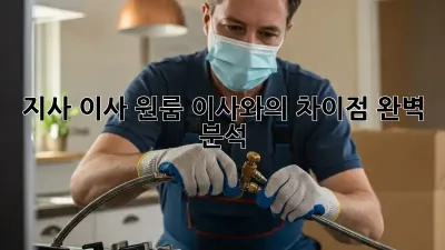 지사 이사: 원룸 이사와의 차이점 완벽 분석!